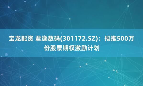 宝龙配资 君逸数码(301172.SZ)：拟推500万份股票期权激励计划