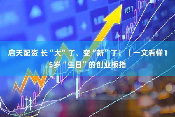 启天配资 长“大”了、变“新”了！丨一文看懂15岁“生日”的创业板指