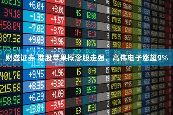 财盛证券 港股苹果概念股走强，高伟电子涨超9%