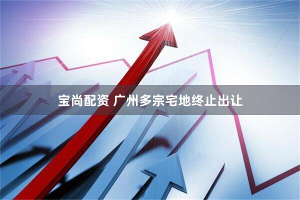 宝尚配资 广州多宗宅地终止出让