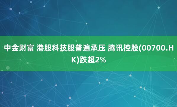 中金财富 港股科技股普遍承压 腾讯控股(00700.HK)跌超2%