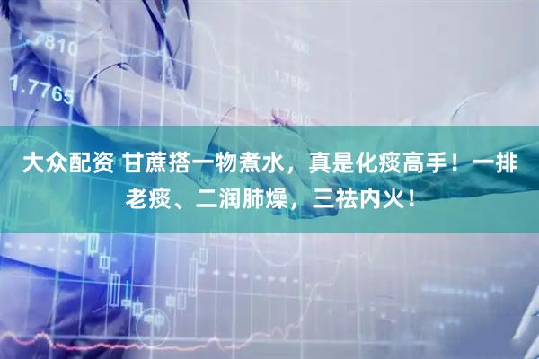 大众配资 甘蔗搭一物煮水，真是化痰高手！一排老痰、二润肺燥，三祛内火！